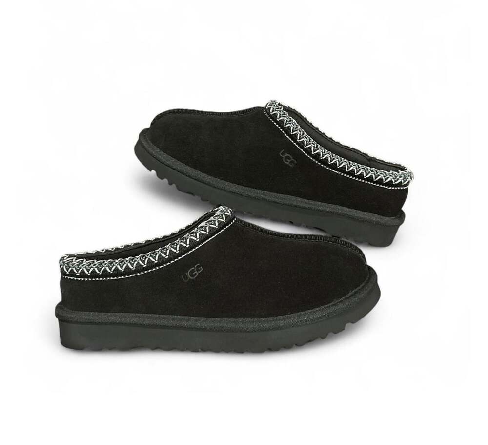 UGG Tasman Slip-On Black Suede Slippers Size 9W